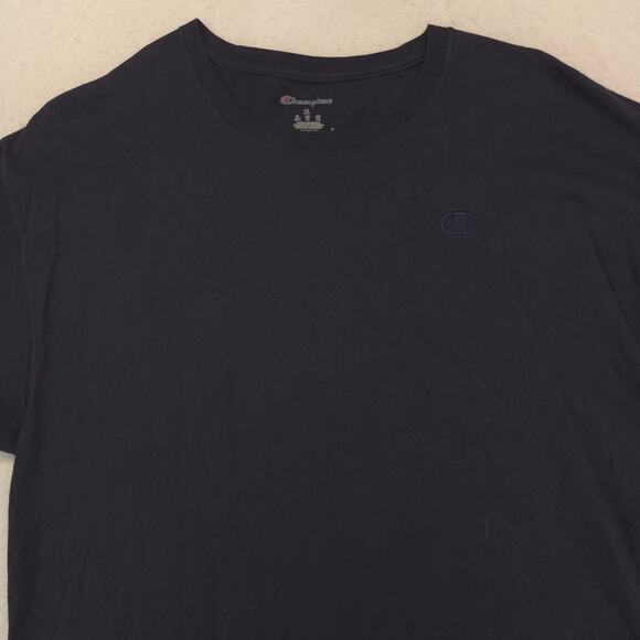 Champion Casual Short Sleeve Crew Neck T Shirt Mens Size Extra Large XL Navy - Picture 1 of 6